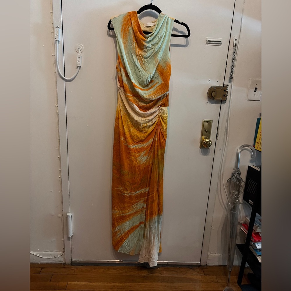 SIMKHAI High Neck Ruched Midi Dress - Picture 4 of 4